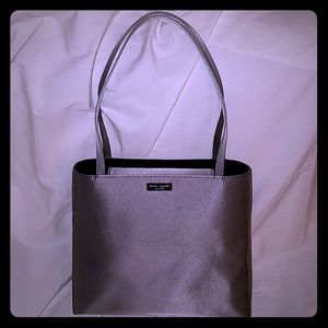 Kate Spade Shoulder Bag, Steel Grey, Satin Fabric - image 1